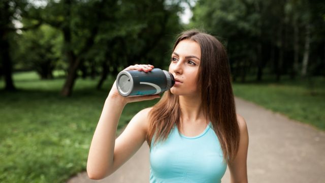 Woman drinking water