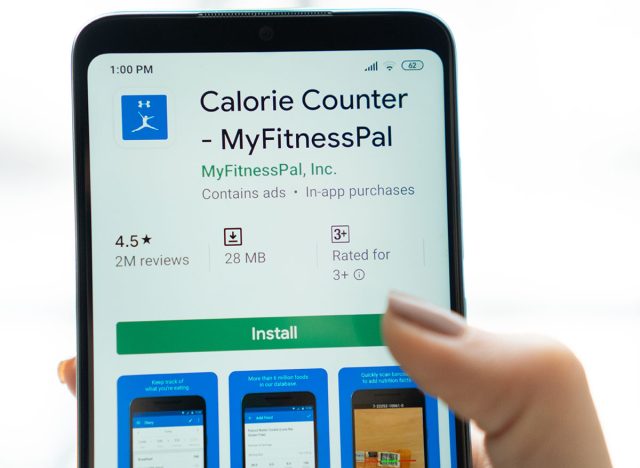 New York - January 9, 2020: MyFitnessPal application on a smartphone. MyFitnessPal is a mobile