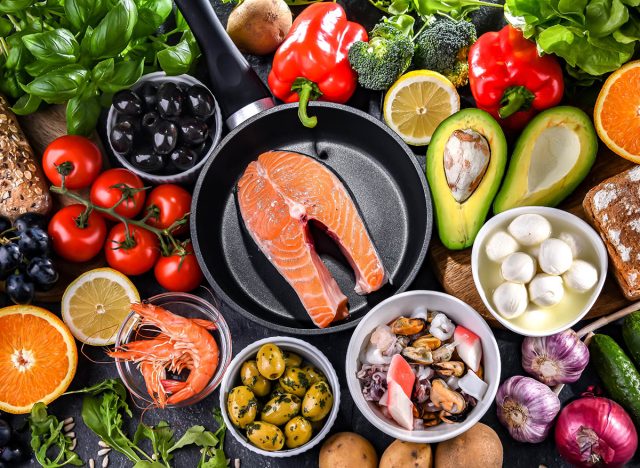 Food products representing the Mediterranean diet which may improve overall health status