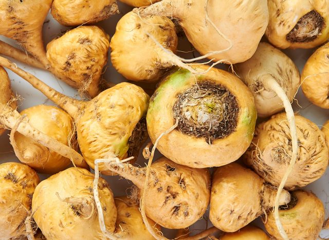 Collage of organic maca from the Andes used by the people of the Andes