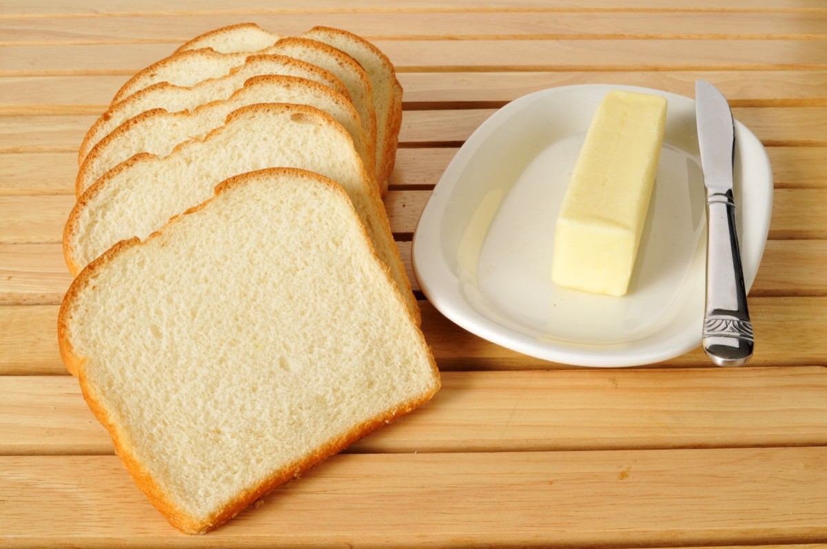 Sliced,White,Bread,And,Butter,Shot,From,A,High,Angle