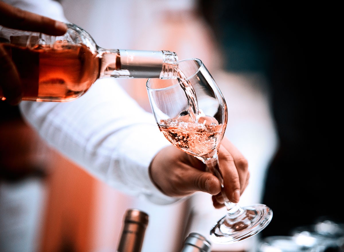Wine glass white red and rose image for banner advertorial website cover brochure template mock-up