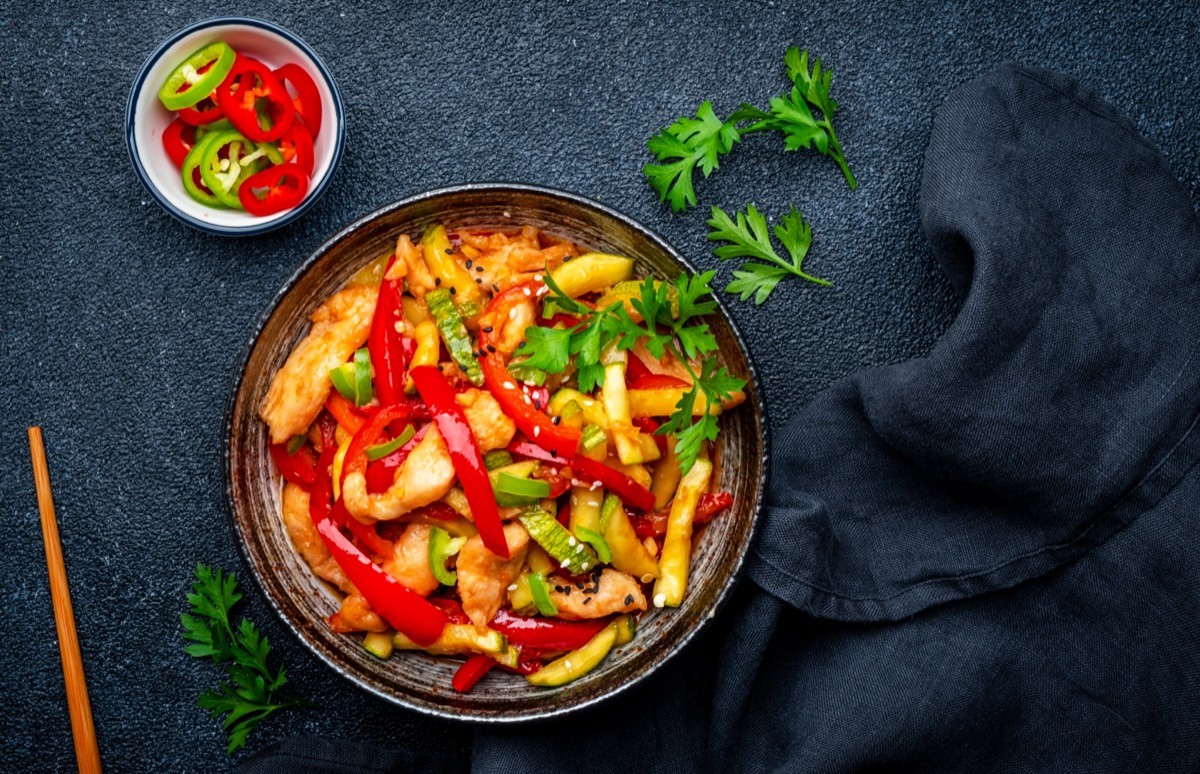 Stir,Fry,Turkey,Breast,With,Red,Paprika,And,Zucchini,With