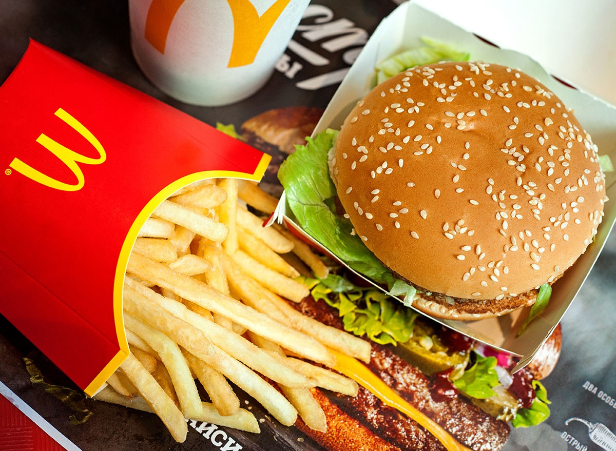 Big Mac hamburger menu in McDonald's restaurant. burger