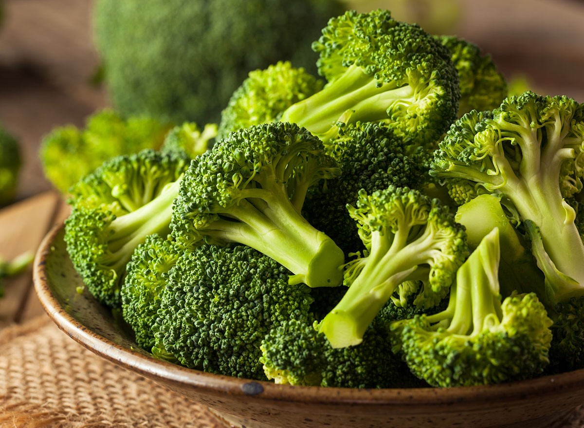 Healthy Green Organic Raw Broccoli Florets Ready for Cooking