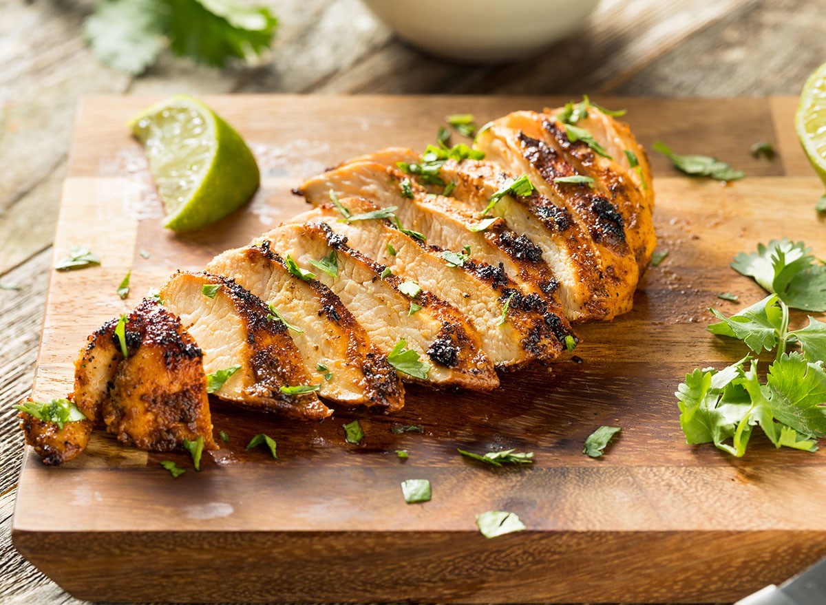 Homemade Grilled Chipotle Chicken Breast with Cilantro and LIme