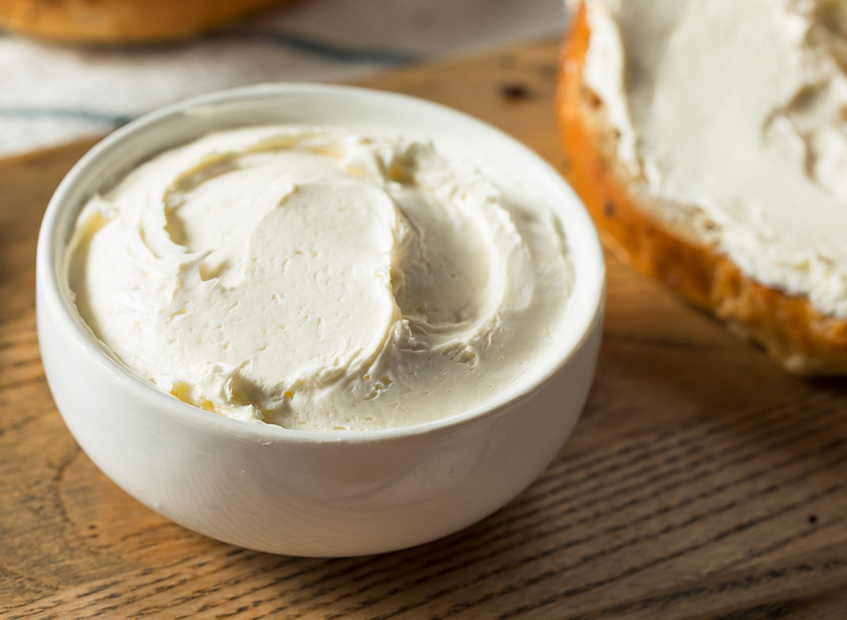 Homemade Creamy Cream Cheese in a Bowl