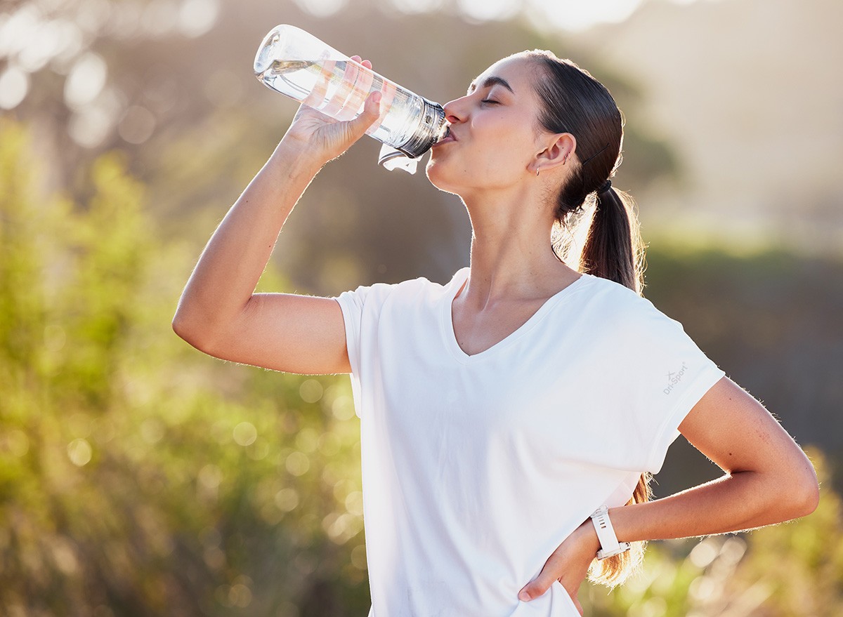 Drinking,Water,,Fitness,Exercise,Woman,Sports,Run,